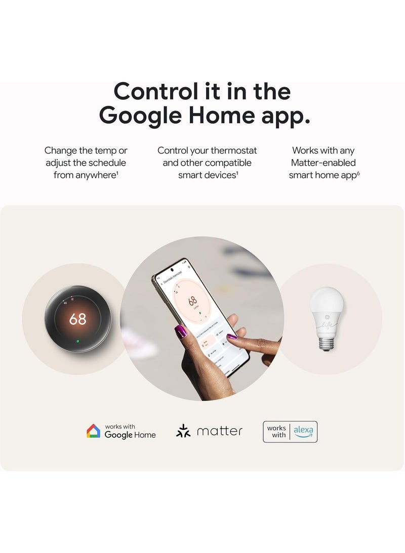 Google Nest Learning Thermostat (4th Gen) Pro Edition with Nest Temperature Sensor (2nd Gen) - Polished Silver  GA05560-US - Image 2